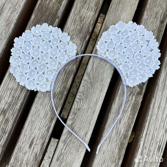 Ободок для волос с цветами ушки Микки