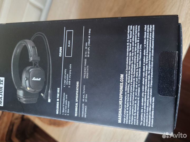 Bluetooth-гарнитура Marshall Major IV черный