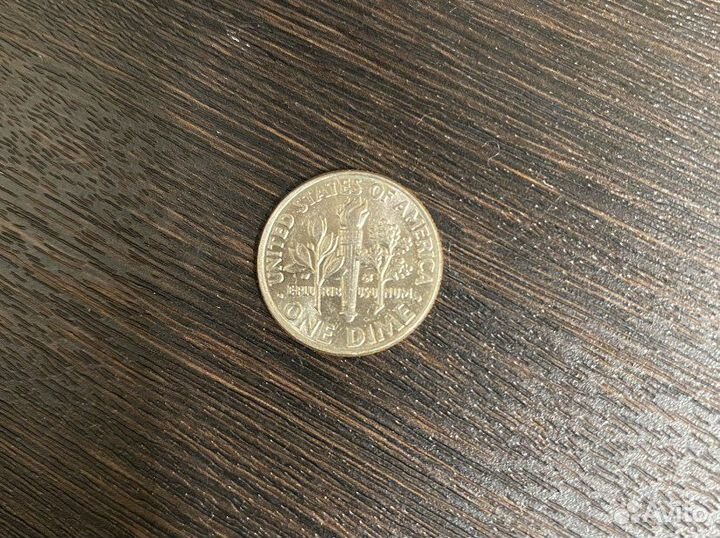 Монета перевертыш liberty one dime 2003г