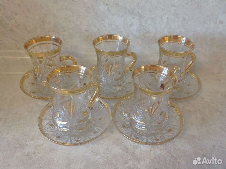 Турецкий стеклянный чайный сервиз