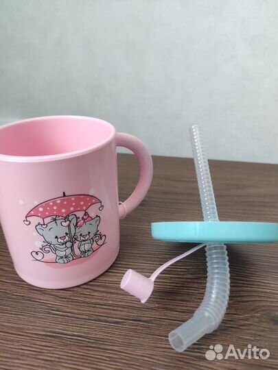 Кружка с трубочкой новая