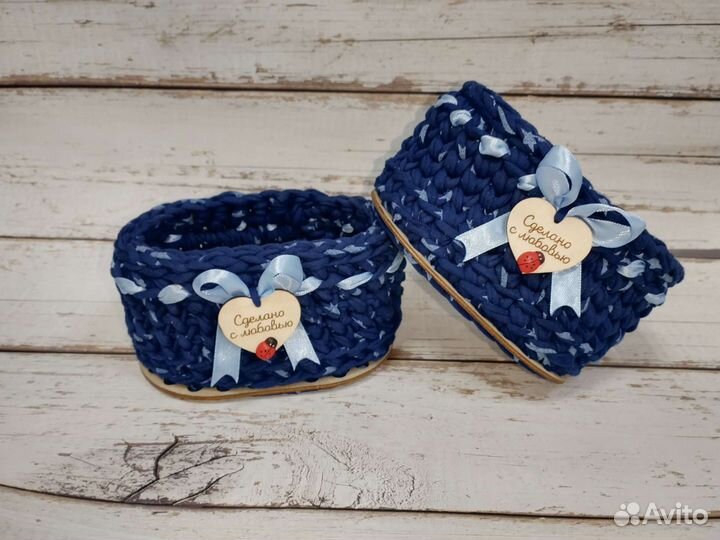 Вязаные корзинки