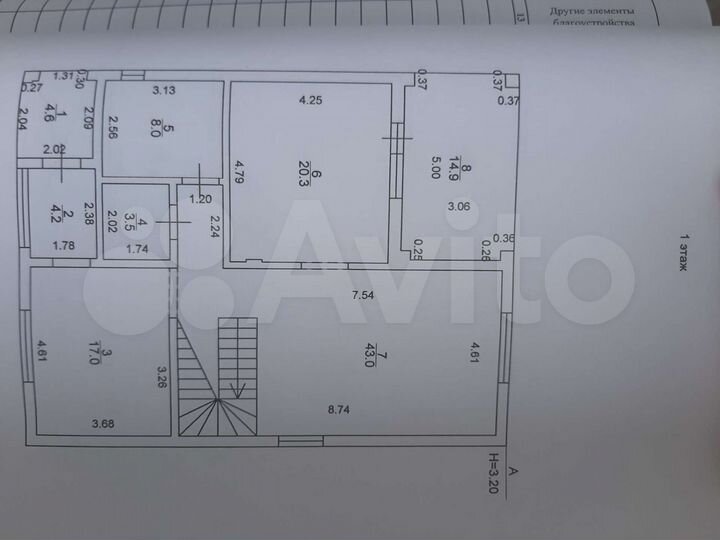 Коттедж 232 м² на участке 4,4 сот.