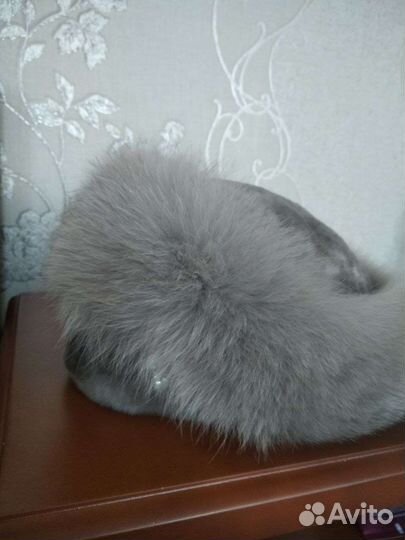 Шапка женская мутон+песец