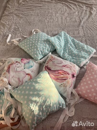 Бортики в кроватку для девочки