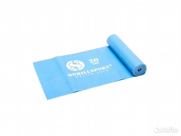 Фитнес лента латексная голубая 20 LBS — 9,1 кг