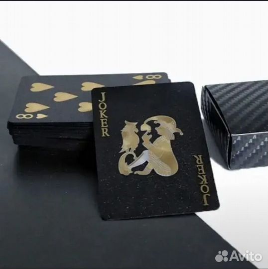 Карты игральные пластиковые черные