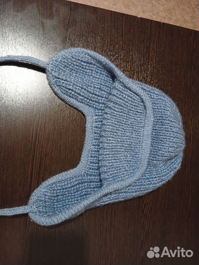 Шапка ушанка женская вязаная