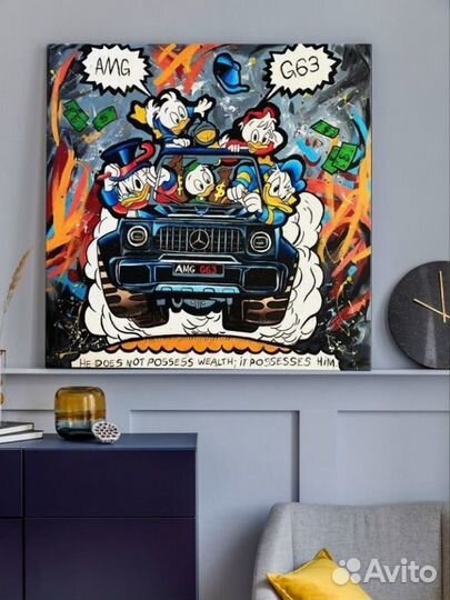 Картины на холсте Скрудж / Дональд Дак постеры