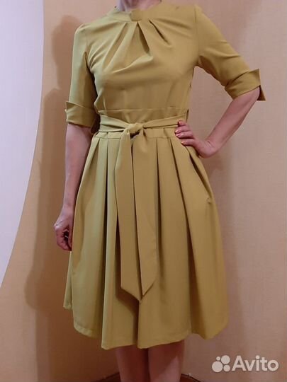 Платье желто-зеленое