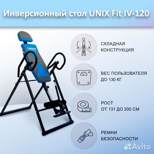 Инверсионный стол unix Fit IV-120 арт.120и.58