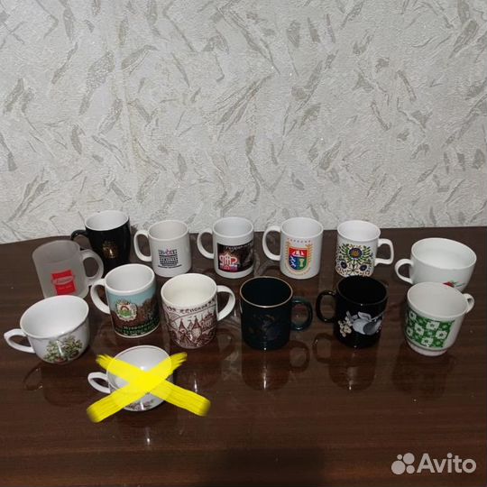 Кружки хрустальные и простые