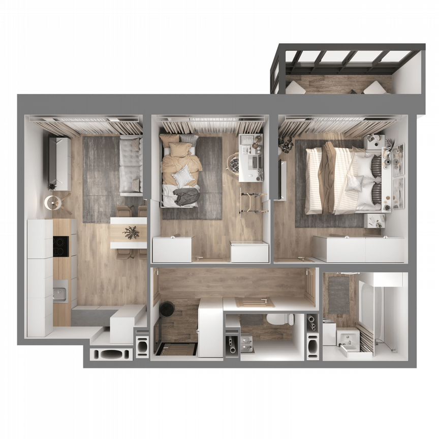 2-к. квартира, 49,4 м², 10/23 эт.