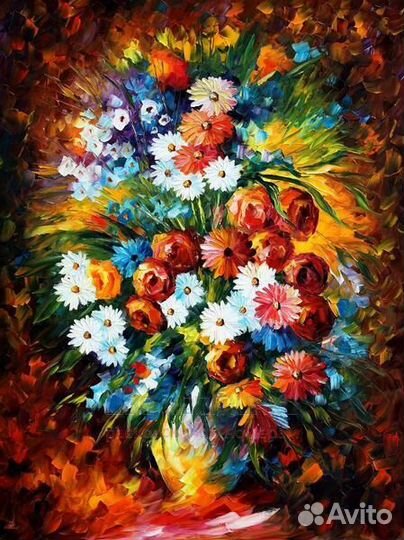 Картина по номерам 40x50 Высокий букет из роз