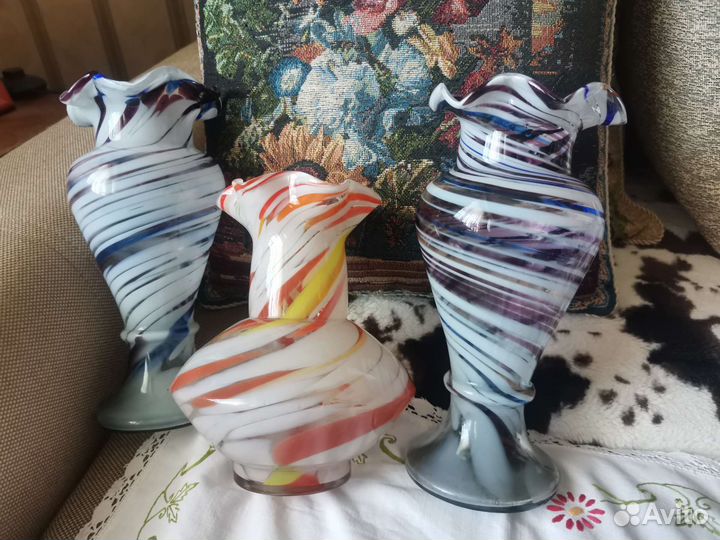 Вазы Цветное стекло СССР