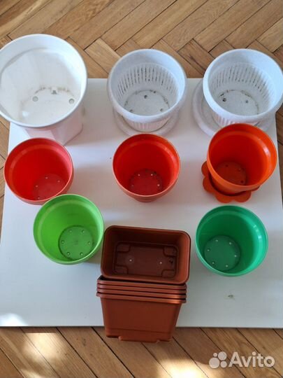 Горшки для цветов пластиковые бу