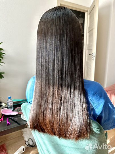 Кератиновое выпрямление волос