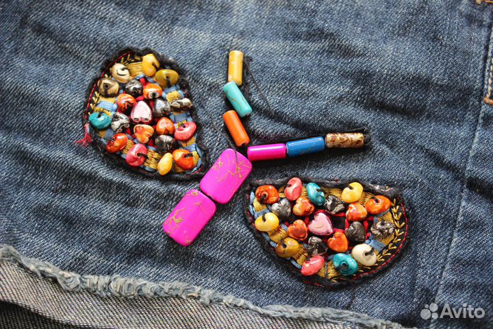 Джинсовые шорты с вышивкой Desigual оригинал 13-14