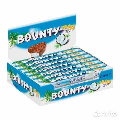 Шоколадный батончик Bounty Trio 82,5г (опт)