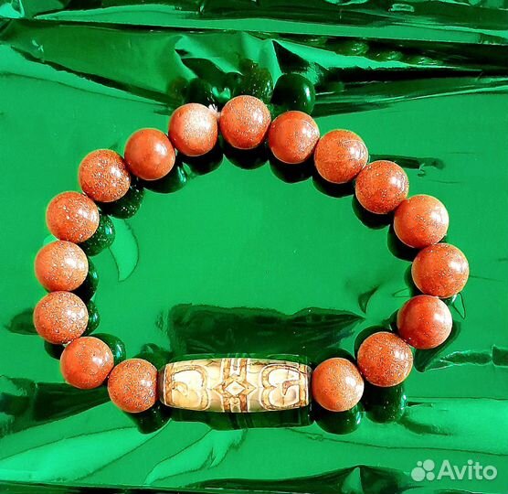 Браслет агат золотые пески