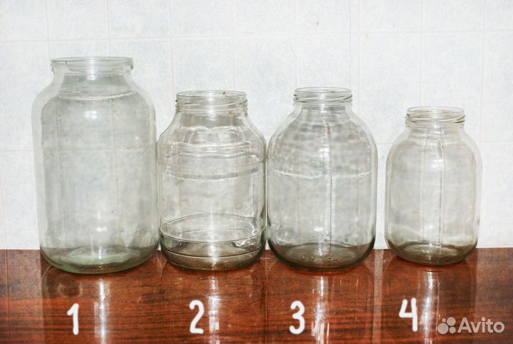 Банки стеклянные 3 и 1 литр - 35 шт. от
