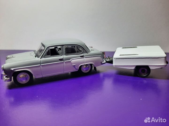 Машинка коллекционная. Москвич-407 с прицепом Скиф