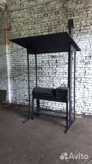 Мангал гриль казан 5мм с крышей