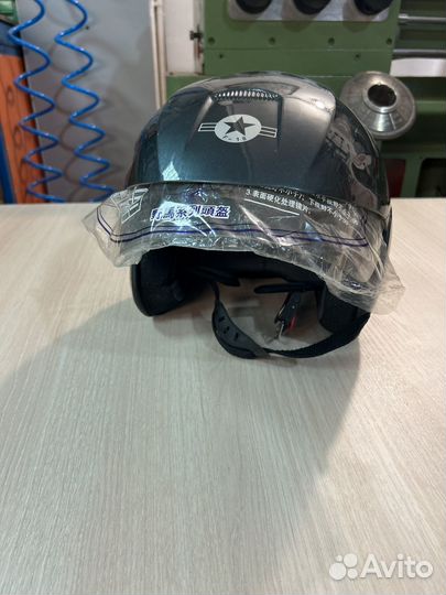 Мотошлем открытый со стеклом