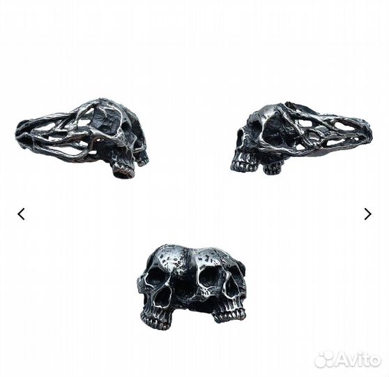 Серебряное кольцо череп