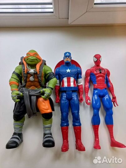 Черепашки ниндзя, человек паук, капитан америка