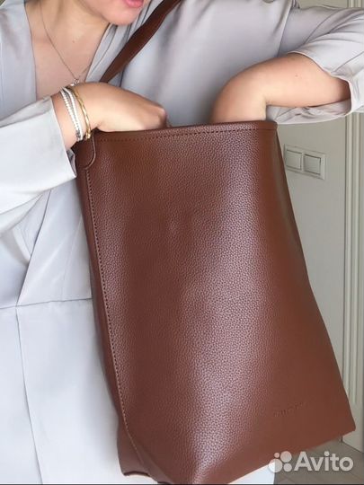 Сумка тоут коричневая новая