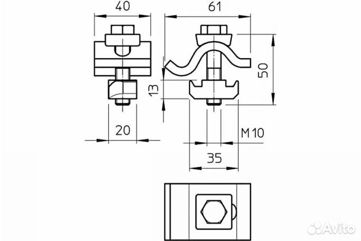 Уголок крепежный M10x50 мм OBO Bettermann