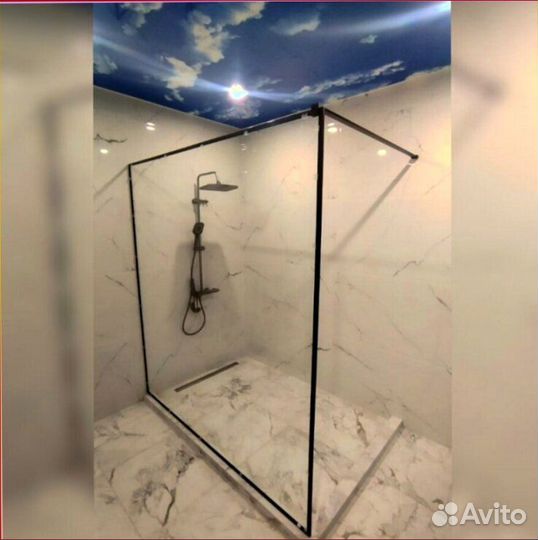 Душевая стеклянная перегородка 80х200