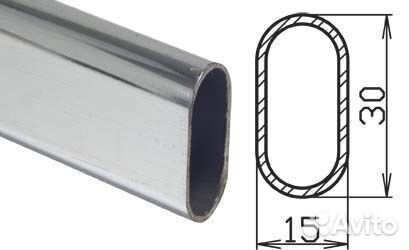 Штанга 30 х 15 х 0,8 х 3,0м сталь, овальная, хром
