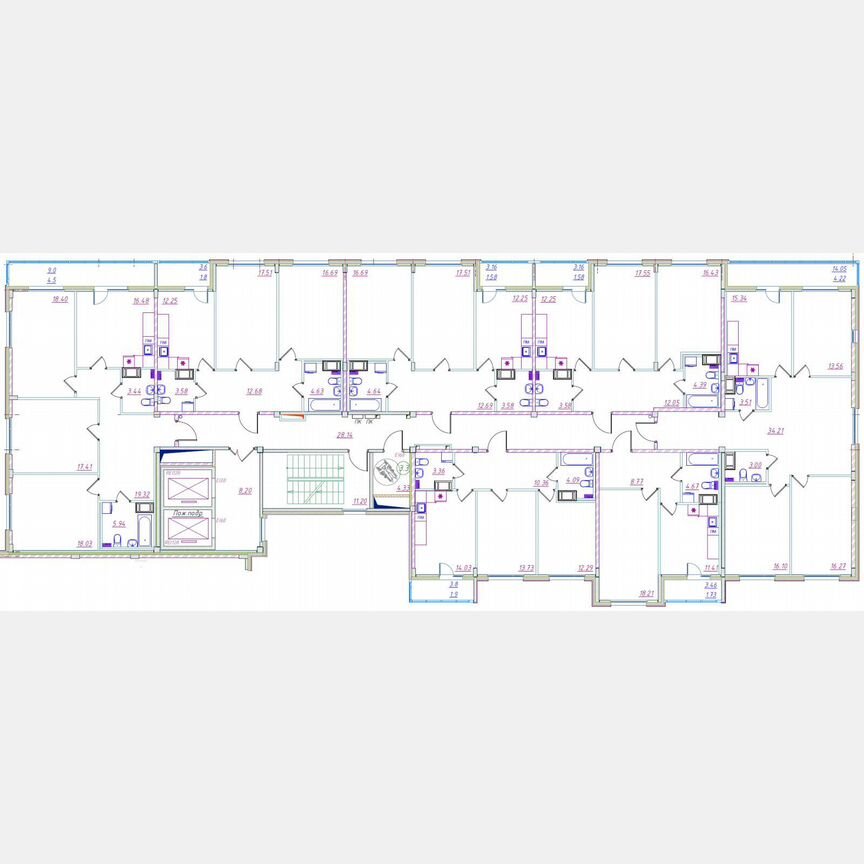 2-к. квартира, 68,9 м², 11/12 эт.