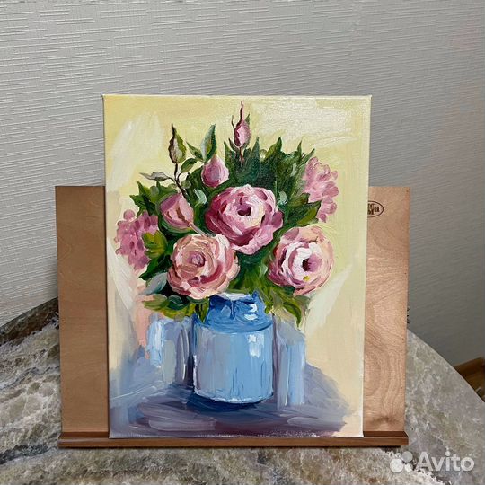 Картина маслом на холсте пионы