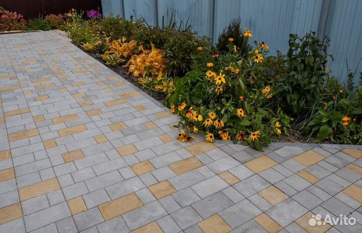 Брусчатка пешеходная старый город Стандарт Жёлтый