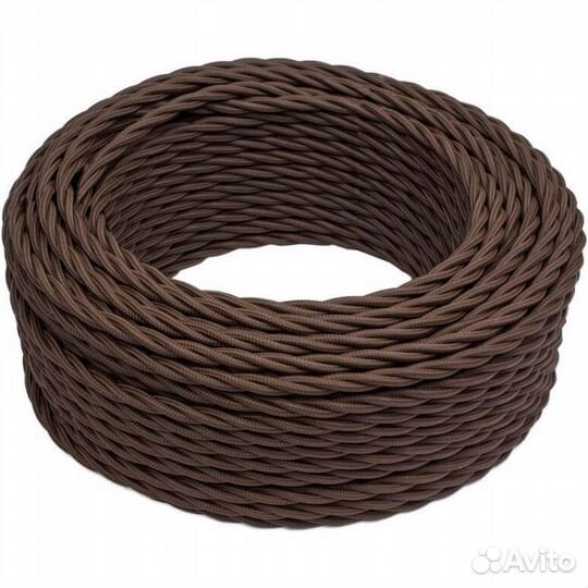Ретро кабель витой bironi 3х2.5, 150 метров. Корич