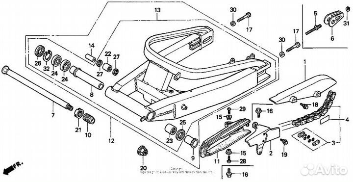 Honda CBR900RR слайдер цепи
