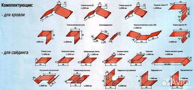 Коньки, уголки, ендовы, откосы, отливы