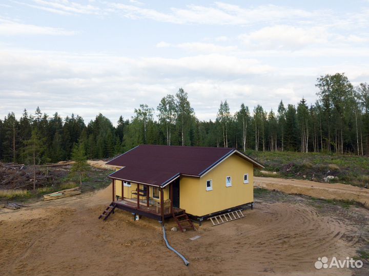 Каркасный дом зимний 72м