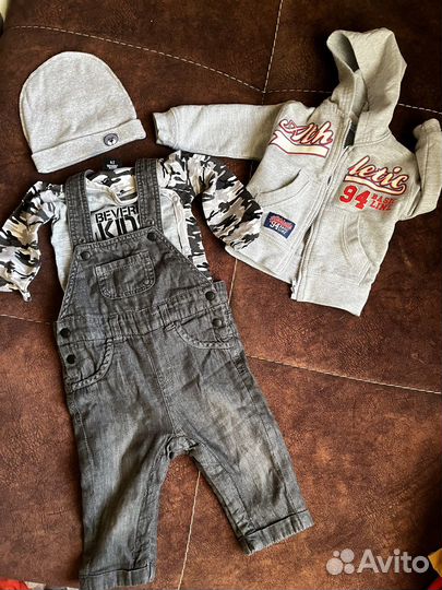 Комбинезоны 6-9 мес, бодик, шапочка