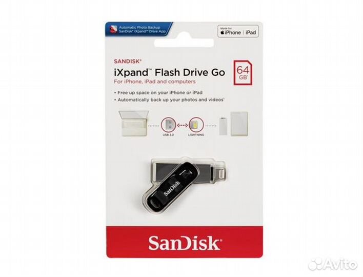 Flash Usb 3.0 SanDisk Go iXpand на 64GB (OTG)