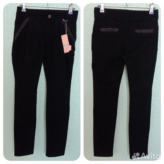 Новые джинсы 134 140 черные для девочки