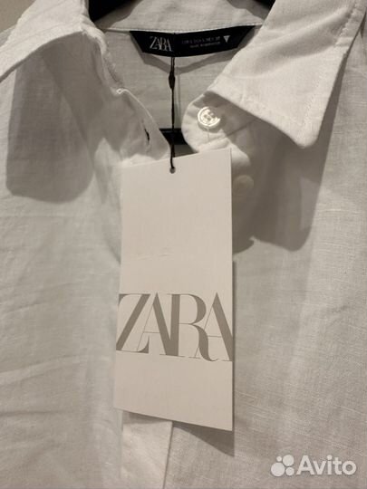 Льняная рубашка Zara L новая