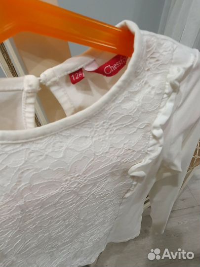 Блузка школьная молочная 122-128