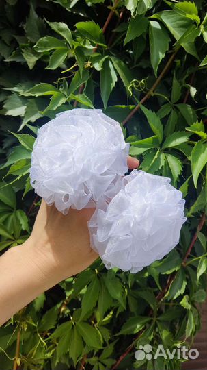 Банты для волос белые