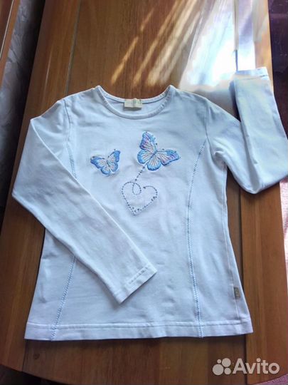 Белые блузки кофты майки р122 на 7 лет для девочки
