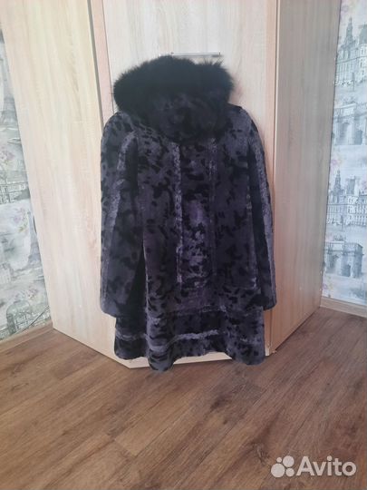 Шуба мутоновая с капюшоном 46 48