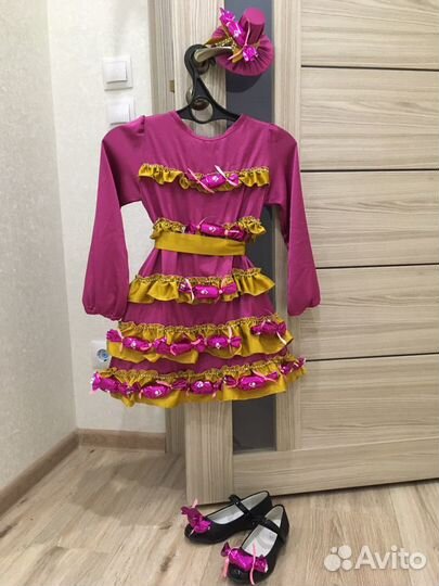 Костюм Конфетки(платье,шляпка,туфли) р116-122